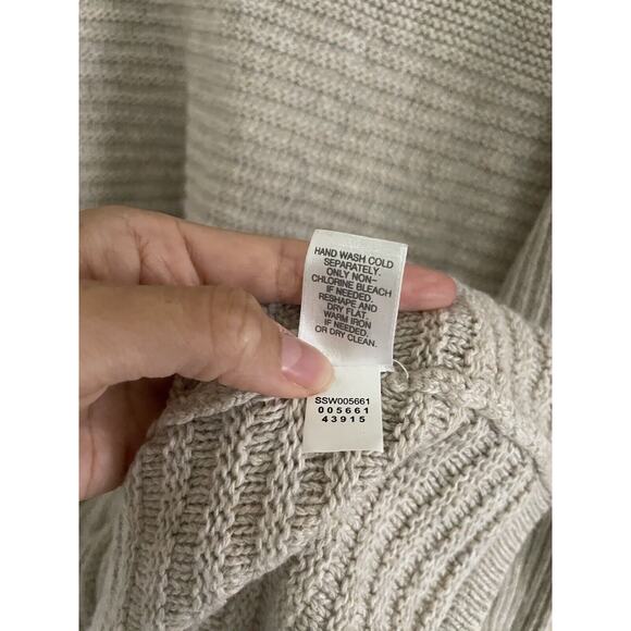 J. Jill Sweater Women's Medium Beige Knit Tunic Long Wool Silk Blend 3/4 Sleeves - Picture 7 of 8